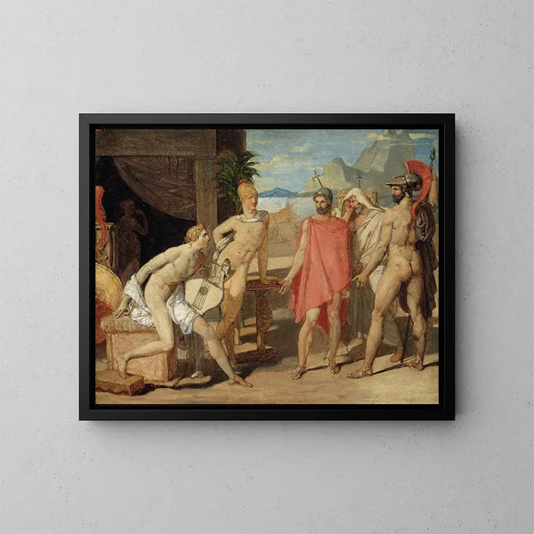Achille przyjmujący w swoim namiocie wysłanników Agamemona - Jean-Auguste-Dominique Ingres — oprawiony obraz na ścianie