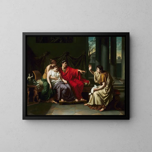 Virgile czytający Eneidę Augustowi, Oktawii i Livii - Jean Baptiste Joseph Wicar — oprawiony obraz na ścianie