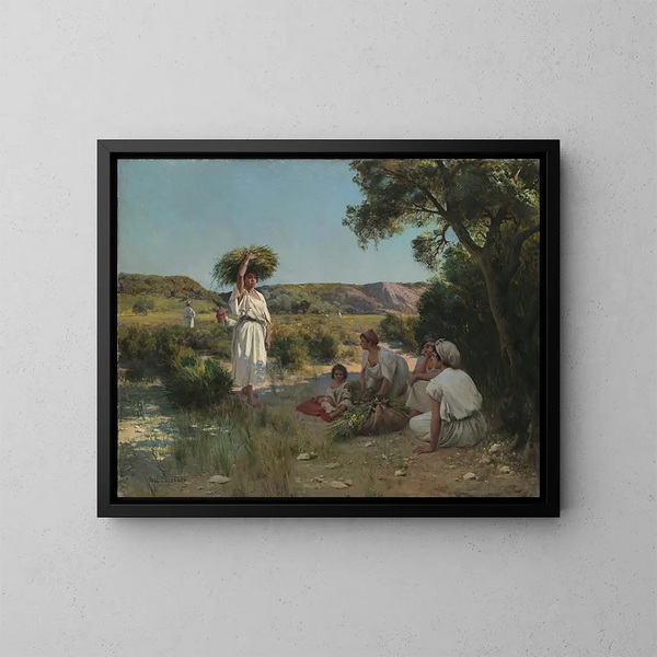 Les glaneuses se reposant à l'ombre - Jean Baptiste Paul Lazerges — oprawiony obraz na ścianie