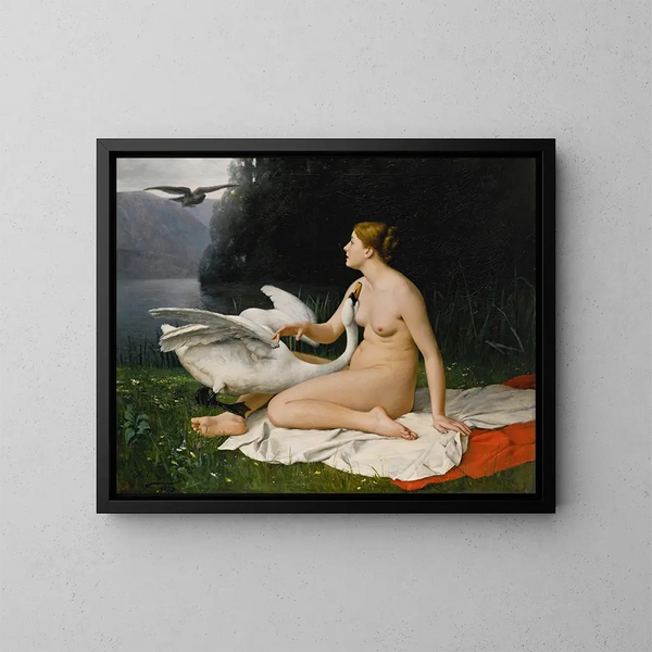 Leda i łabędź - Jean Baptiste Paul Lazerges — oprawiony obraz na ścianie