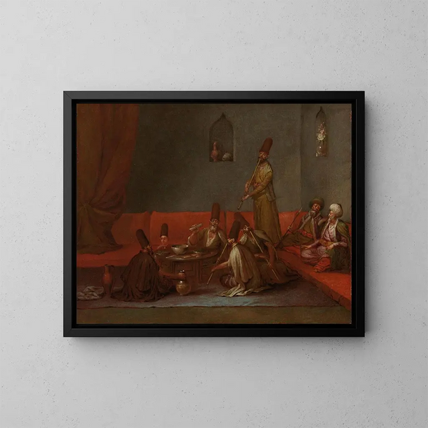 Dervishes sharing a meal - Jean-Baptiste Vanmour — oprawiony obraz na ścianie