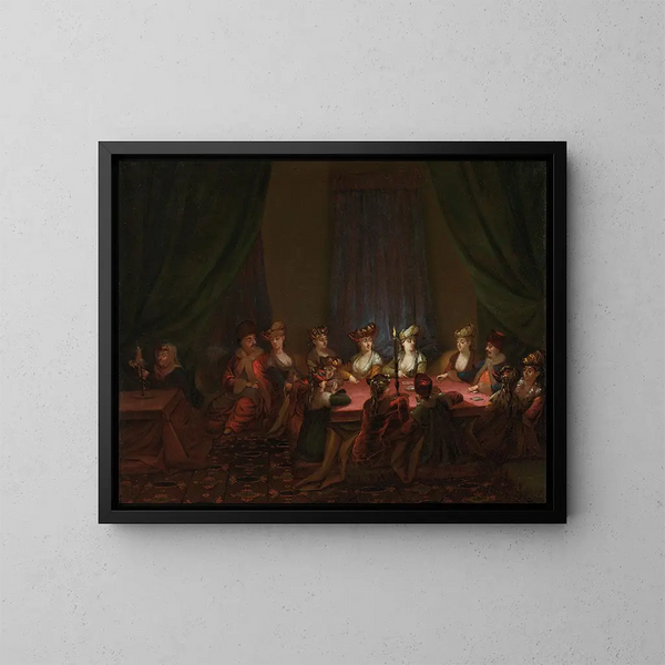 Święto Ormian grających w karty - Jean-Baptiste Vanmour — oprawiony obraz na ścianie