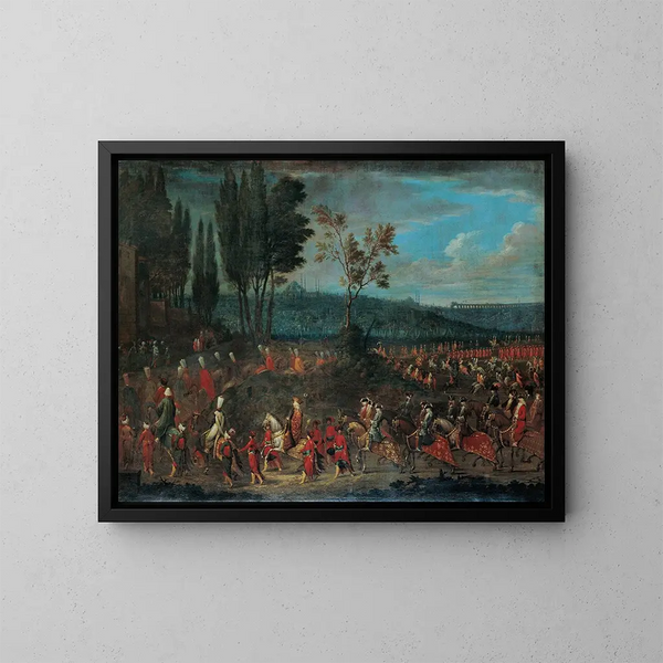 La Procession des Ambassadeurs - Jean-Baptiste Vanmour — oprawiony obraz na ścianie