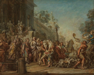 Jean Bernard Restout - The Departure of Dido and Aeneas for the Hunt.webp