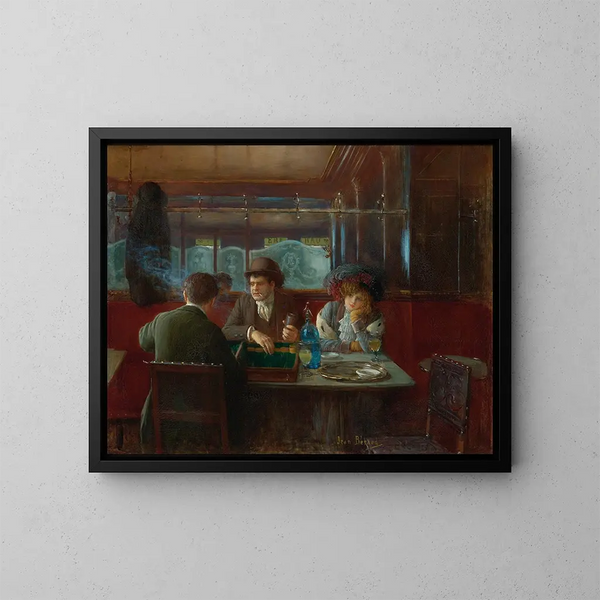Le backgammon au café - Jean Béraud — oprawiony obraz na ścianie