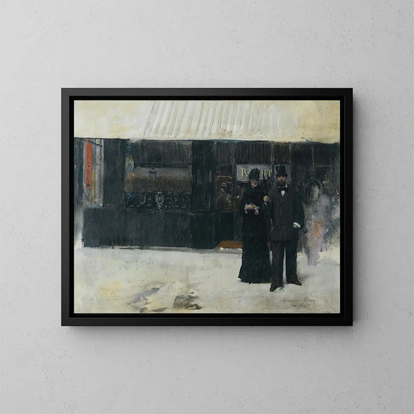 Para przed sklepem jubilerskim - Jean Béraud — oprawiony obraz na ścianie