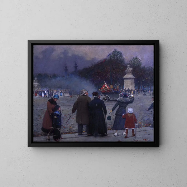 niemieckiej flagi przy Porte des Invalides - Jean Béraud — oprawiony obraz na ścianie