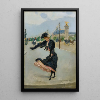 Jean Braud - Elegante Devant Le Grand Palais Sur Le Pont Alexandre III.webp