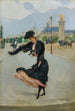 Elegancki Obraz przed Wielkim Palais na moście Aleksandra III - Jean Béraud — widok dzieła
