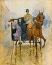 Młoda kobieta schodząca z fiakra - Jean Béraud — widok dzieła