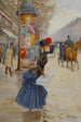Młoda kobieta przechodząca przez bulwar - Jean Béraud — widok dzieła