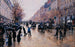 Le boulevard Poissonnière sous la pluie - Jean Béraud — widok dzieła