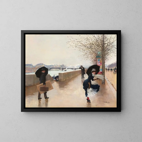 Le Vent - Jean Béraud — oprawiony obraz na ścianie