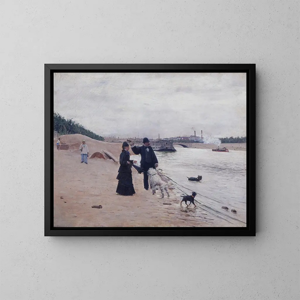 Brzegi Sekwany - Jean Béraud — oprawiony obraz na ścianie