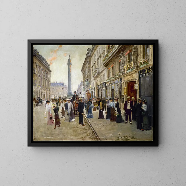 Wyjście pracownic z domu Paquin - Jean Béraud — oprawiony obraz na ścianie