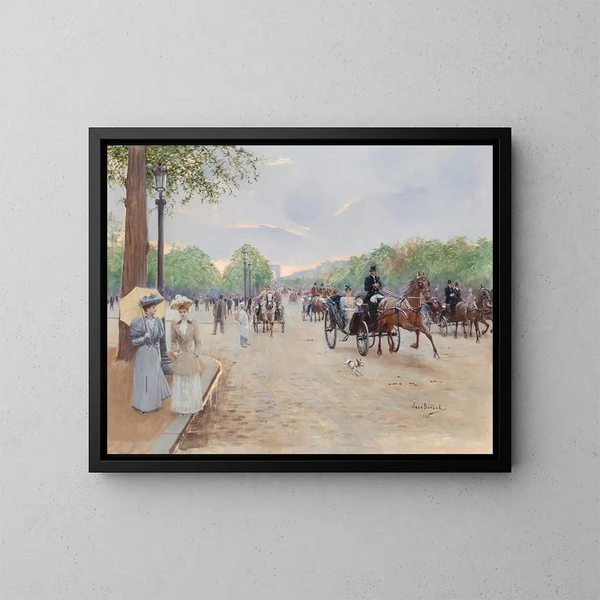 na Polach Elizejskich - Jean Béraud — oprawiony obraz na ścianie
