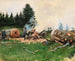 Mężczyzna z drewna w górskiej wiosce - Jean Béraud — widok dzieła
