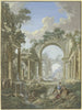 Römische Ruinen relie ein Brunnen mit Staffage - Jean François Gout — widok dzieła