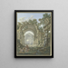 Ruiny rzymskie po prawej stronie fontanna z personifikacją - Jean François Gout — oprawiony obraz na ścianie