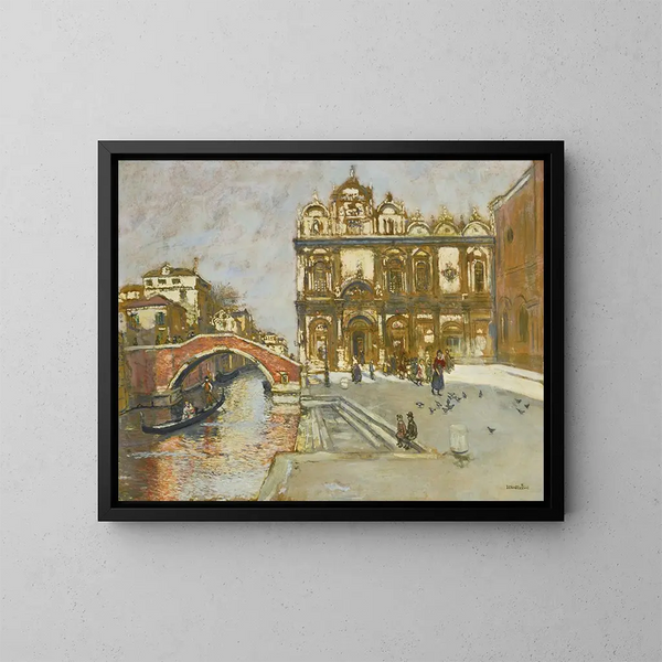 Campo San Giovanni e Paolo, Wenecja - Jean François Raffaëlli — oprawiony obraz na ścianie