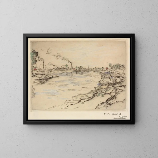 La Seine à Asnières - Jean François Raffaëlli — oprawiony obraz na ścianie