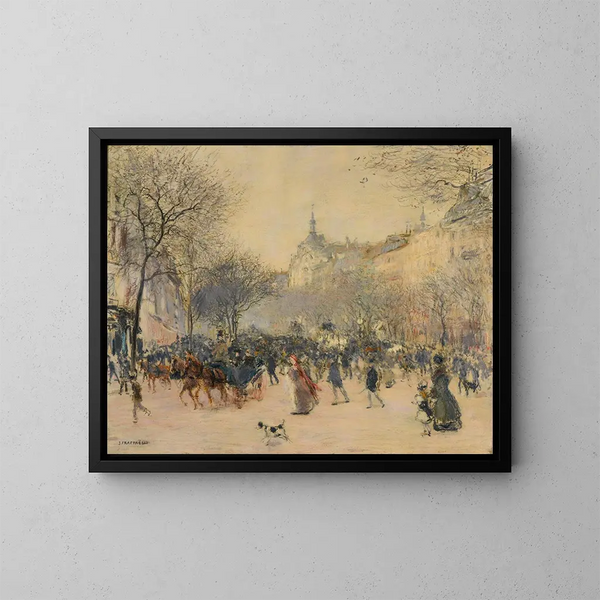 Le Carrefour Drouot, Paryż - Jean François Raffaëlli — oprawiony obraz na ścianie