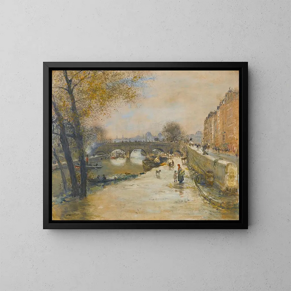 Le quai devant le Pont-Neuf - Jean François Raffaëlli — oprawiony obraz na ścianie