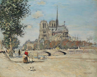 Notre-Dame de Paris i most Arcybiskupa - Jean François Raffaëlli — widok dzieła