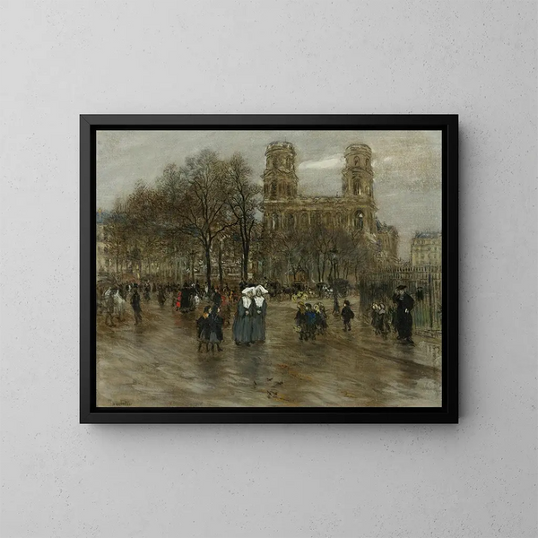 Place Saint-Sulpice, Paryż - Jean François Raffaëlli — oprawiony obraz na ścianie