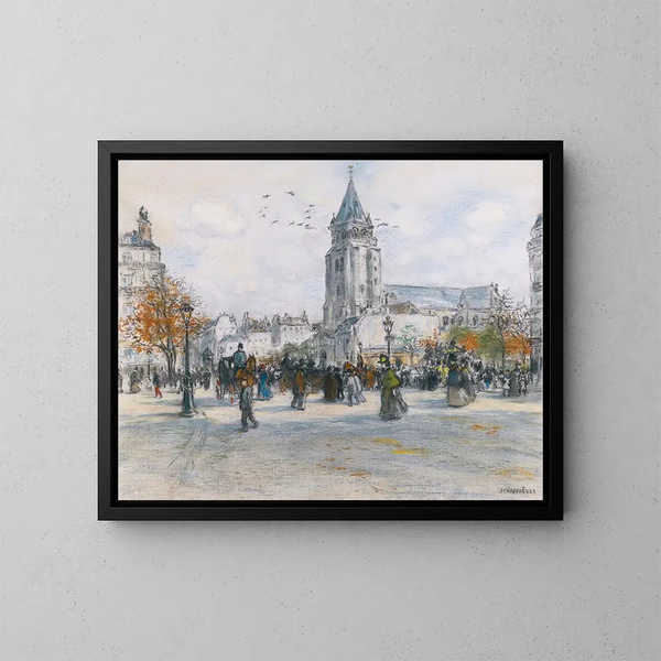 Saint-Germain-des-Prés - Jean François Raffaëlli — oprawiony obraz na ścianie