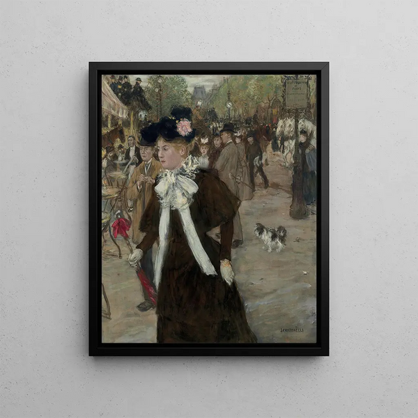 Elegancki Obraz na Bulwarze Italiens Paris - Jean François Raffaëlli — oprawiony obraz na ścianie