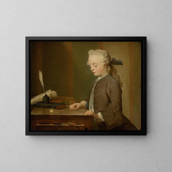 Portret Augusta Gabriela Godefroya - Jean Siméon Chardin — oprawiony obraz na ścianie