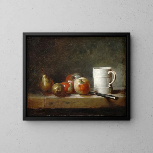 Martwa natura z białą filiżanką - Jean Siméon Chardin — oprawiony obraz na ścianie