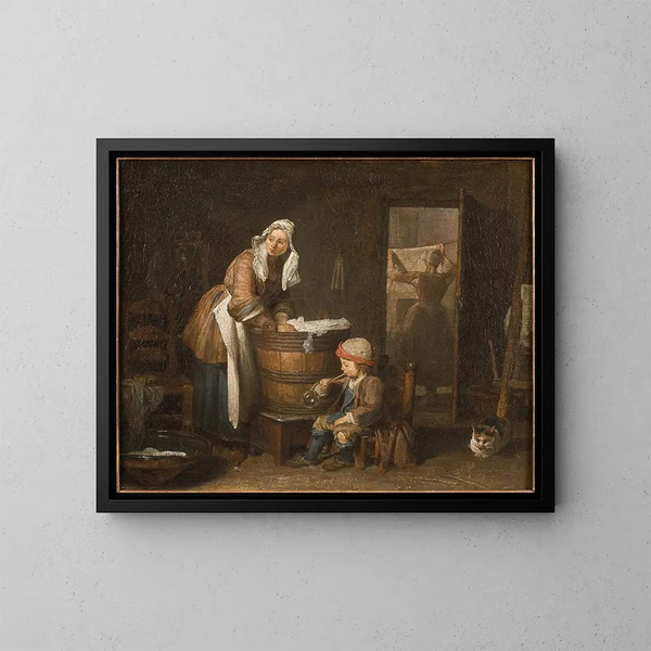 La Laveuse - Jean Siméon Chardin — oprawiony obraz na ścianie