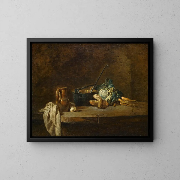 Warzywa do zupy - Jean Siméon Chardin — oprawiony obraz na ścianie