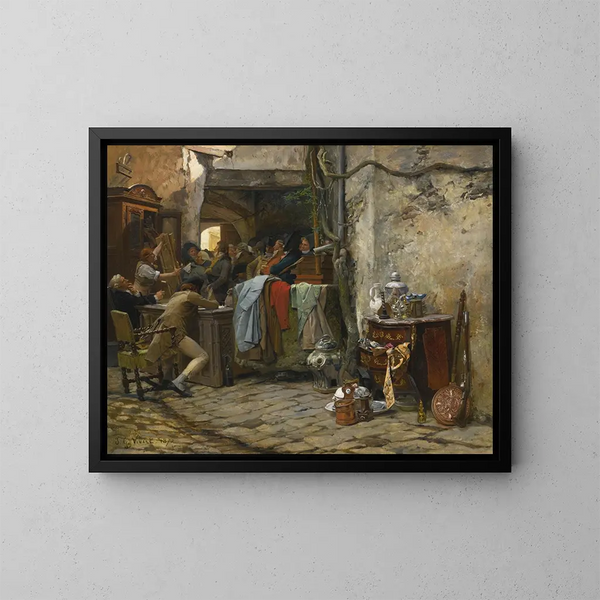 La vente mobilière - Jehan Georges Vibert — oprawiony obraz na ścianie