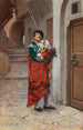 Toreador hiszpański z kwiatami - Jehan Georges Vibert — widok dzieła