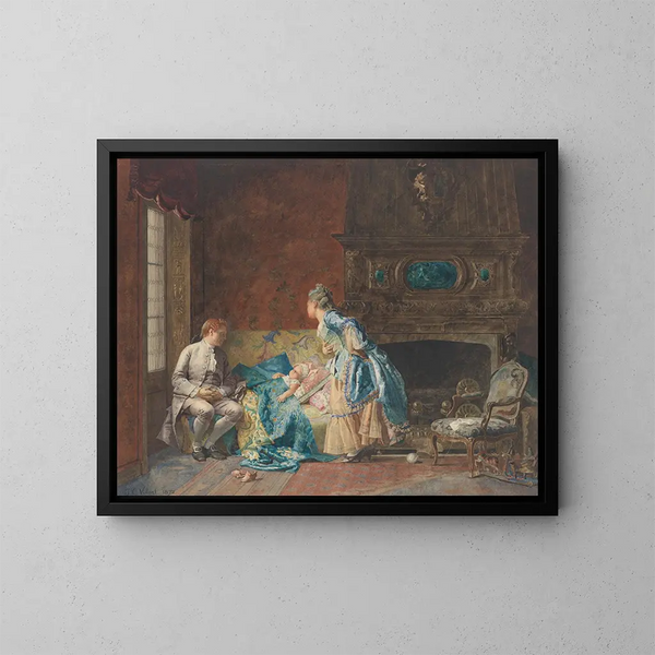 Pierwszy niemowlak - Jehan Georges Vibert — oprawiony obraz na ścianie