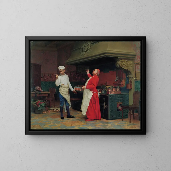 La sauce merveilleuse - Jehan Georges Vibert — oprawiony obraz na ścianie