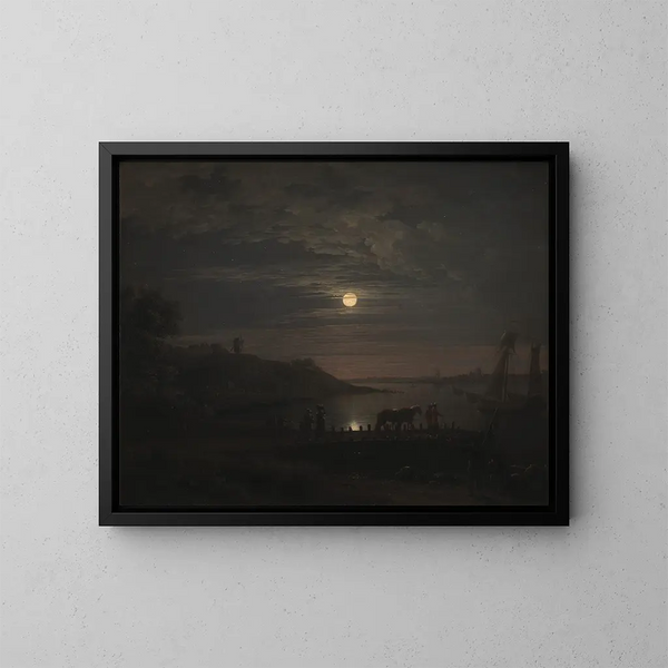 Le passage sur le Petit Belt à Snoghj au lever de la lune - Jens Juel — oprawiony obraz na ścianie