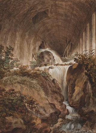 Jens Petersen Lund - Vandfald under muret hvlving.webp