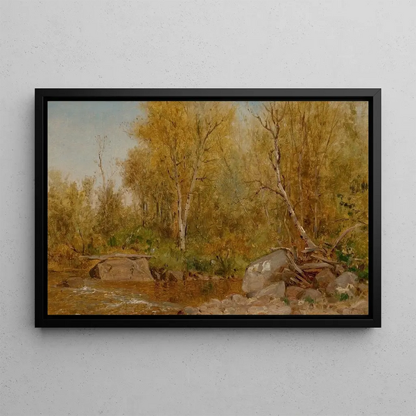 Ruisseau Sablonneux, Bois du Maine - Jervis McEntee — oprawiony obraz na ścianie