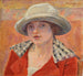 Młoda kobieta w białym kapeluszu lub studium głowy - Pierre Bonnard — widok dzieła