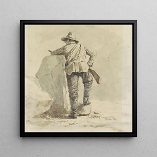 Jeune homme reposant vu de dos - Johann Bernard Klombeek