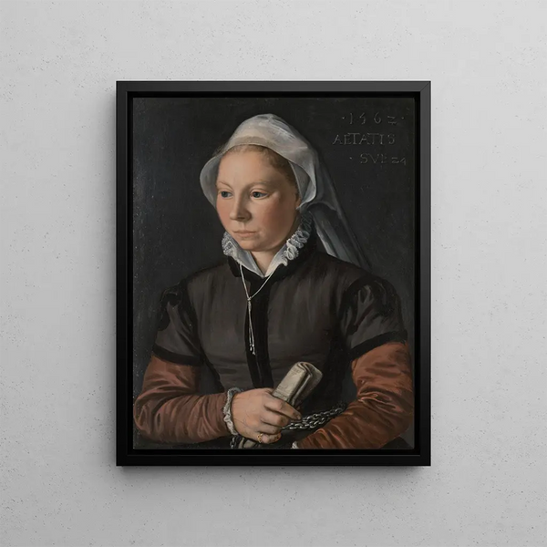 Portret młodej kobiety - Joachim Beuckelaer — oprawiony obraz na ścianie