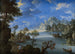 pejzażu nad brzegiem jeziora - Joachim Patinier — widok dzieła