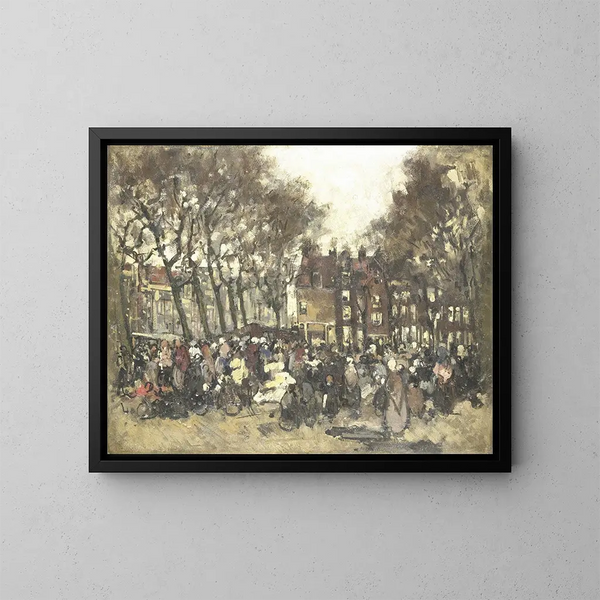 Le Noordermarkt à Amsterdam - Joannes Barnardus Antonius Maria Westerwoudt — oprawiony obraz na ścianie