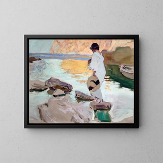 Elena w Cala de San Vicente - Joaquín Sorolla — oprawiony obraz na ścianie