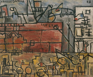 Joaqun TorresGarca - Port gris au bateau rose.webp