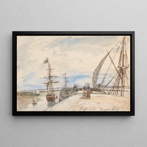 Embarcadère à Honfleur - Johan Barthold Jongkind — oprawiony obraz na ścianie